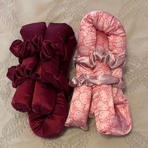 Silk Hair Curlers in Burgundy and Pink